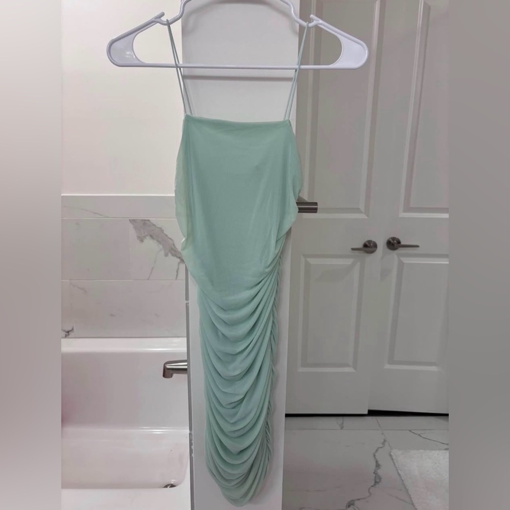 Windsor Mint Green Ruched Mini Dress